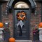 Halloween Wreath with Artificial Pumpkin Handmade Black Maple Leave Skull Pumpkin Orange Berries 20''Front Door Decorations for Indoor Outdoor Home Halloween Festival Decoration